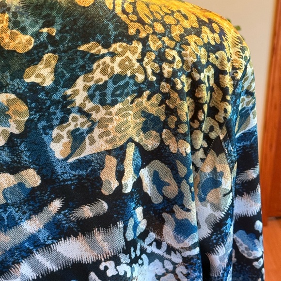 Impulse California Womens Yellow Blue Collared Button Long Sleeve Large Jacket - Picture 3 of 16